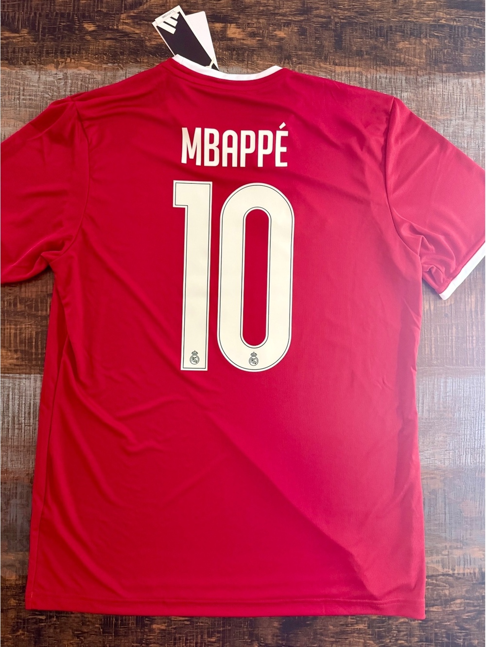 Mbappe #10 Adidas Real Madrid Red Jersey Large